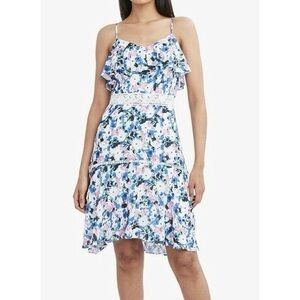 BCBG MAXAZRIA Harley Ruffle Dress in Floral Watercolor